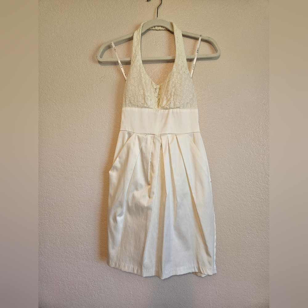 White halter dress with pockets